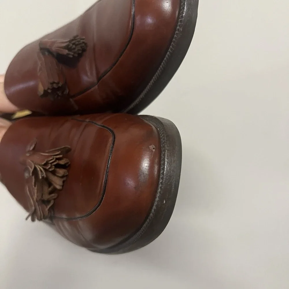 Cole Haan Shoes Mens Size 9.5 M Brown Leather Tassel Loafers Slip On Dress 11508